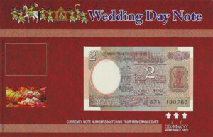 2 Rs Satellite wedding day note