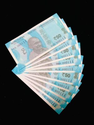 50 Rs New Design Semi fancy numbers 000111 0 to 9 PREFIX 10 notes set